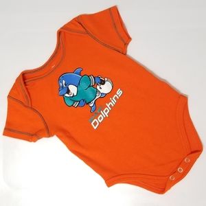 NFL Miami Dolphins Aqua & Orange Baby Onesie Bodysuit 12mo